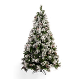 Árbol de Navidad Piñas Verde y Blanco Nieve 105x180cm de Piso