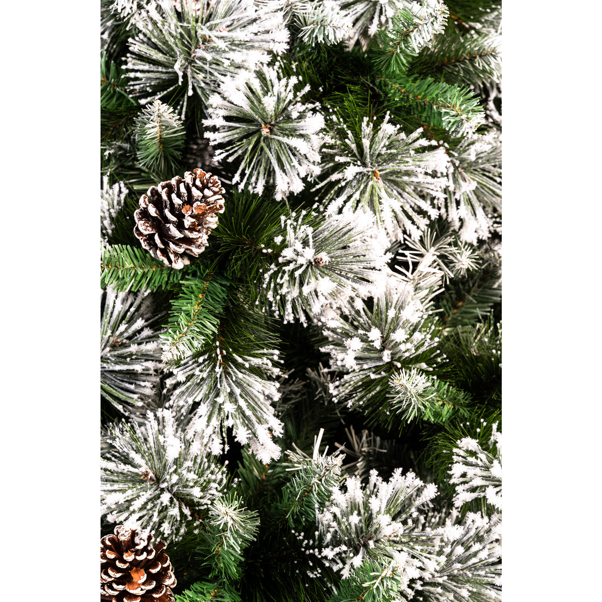 Árbol de Navidad Piñas Verde y Blanco Nieve 105x180cm de Piso