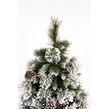 Árbol de Navidad Piñas Verde y Blanco Nieve 120x210cm de Piso