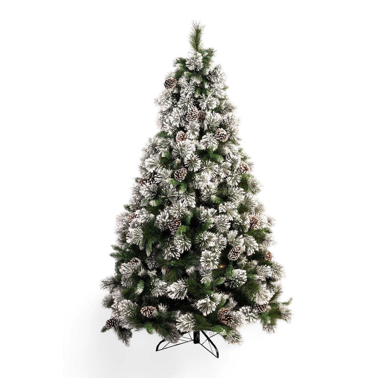 Árbol de Navidad Piñas Verde y Blanco Nieve 135x240cm de Piso