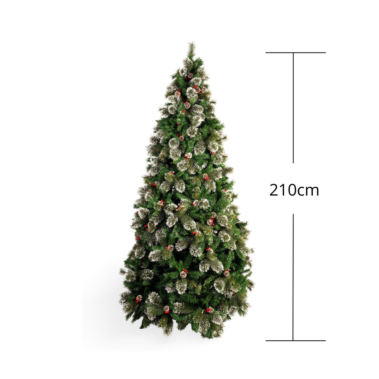 Árbol de Navidad Punta Nieve Piña Verde y Blanco Nieve 120x210cm de Piso
