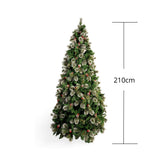 Árbol de Navidad Punta Nieve Piña Verde y Blanco Nieve 120x210cm de Piso