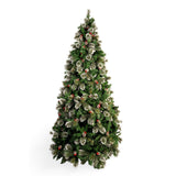 Árbol de Navidad Punta Nieve Piña Verde y Blanco Nieve 135x240cm de Piso