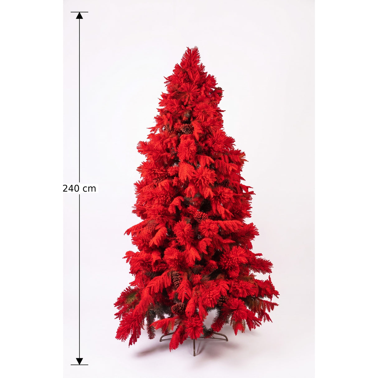 Árbol de Navidad Piña Gamuzado Rojo 135x240cm de Piso