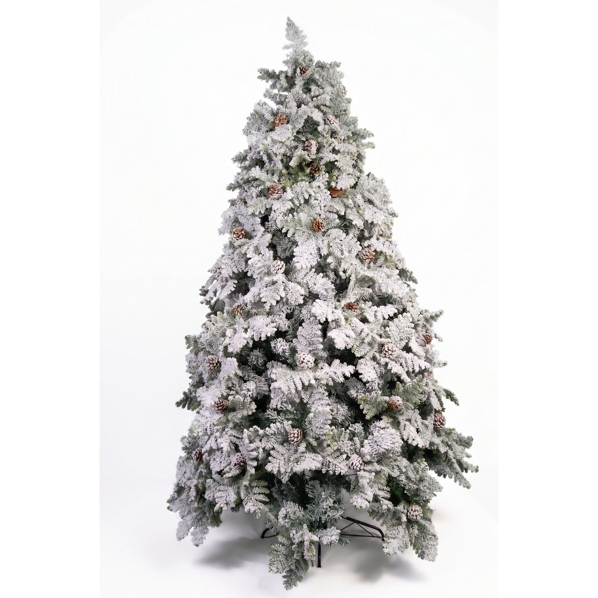 Árbol de Navidad Flores Nieve Verde y Blanco 105x180cm de Piso