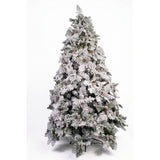 Árbol de Navidad Flores Nieve Verde y Blanco 135x240cm de Piso