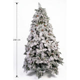 Árbol de Navidad Flores Nieve Verde y Blanco 135x240cm de Piso