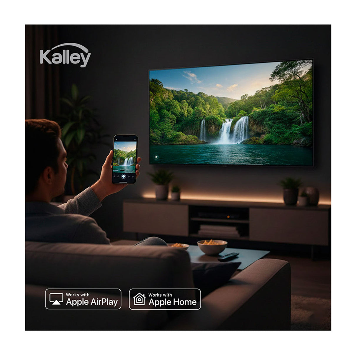 Televisor Kalley Google TV LED Negro 4K 2160P 95.72x60.91cm de 43" Pulgadas Smart con Wifi y Bluetooth