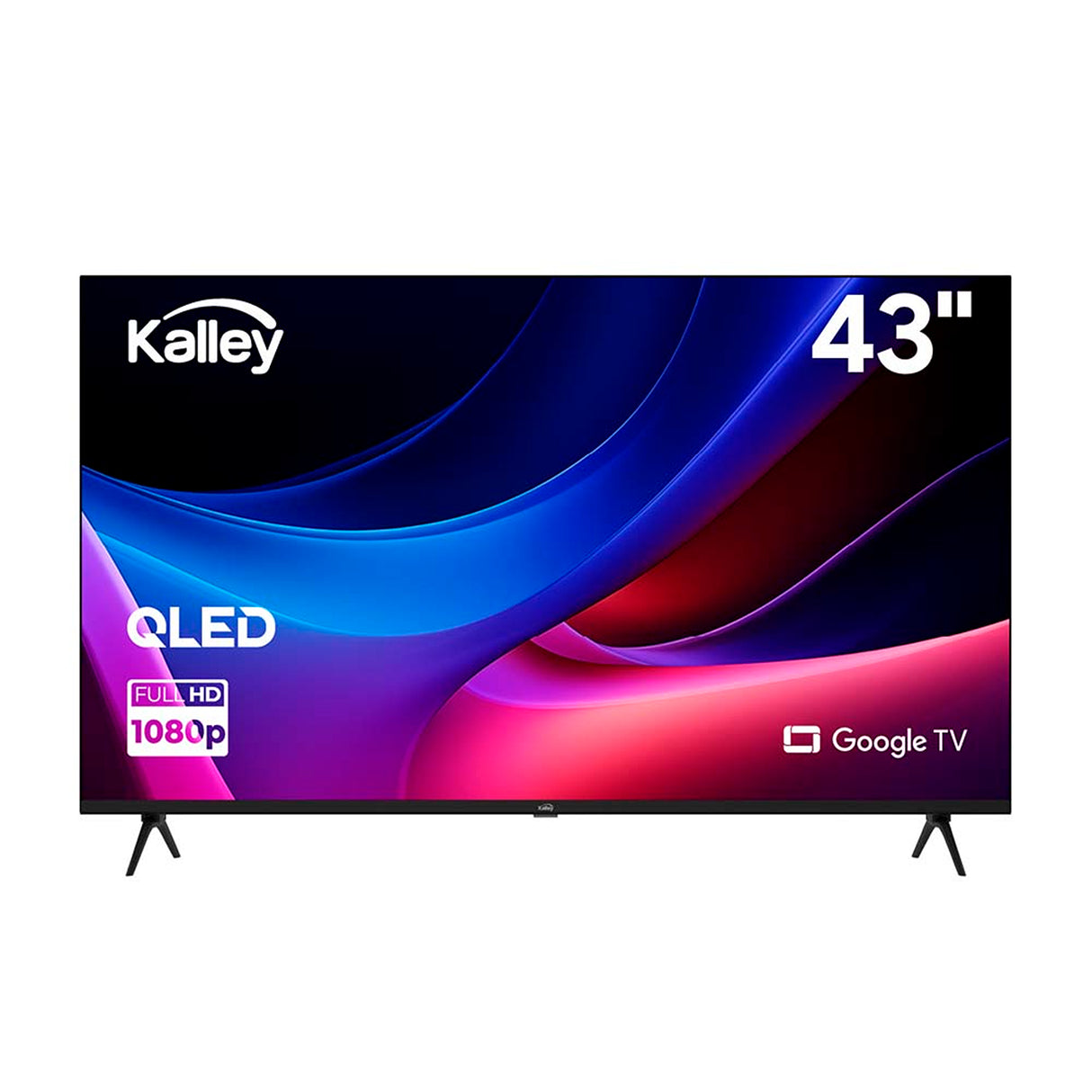 Televisor Kalley Google TV QLED Negro Full HD 1080P 95.5x60.8cm de 43" Pulgadas Smart con Wifi y Bluetooth