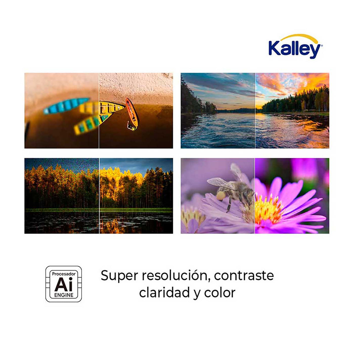 Televisor Kalley Google TV QLED Negro 4K UHD 2160P 166.7x102.6cm de 75" Pulgadas Smart con Wifi y Bluetooth
