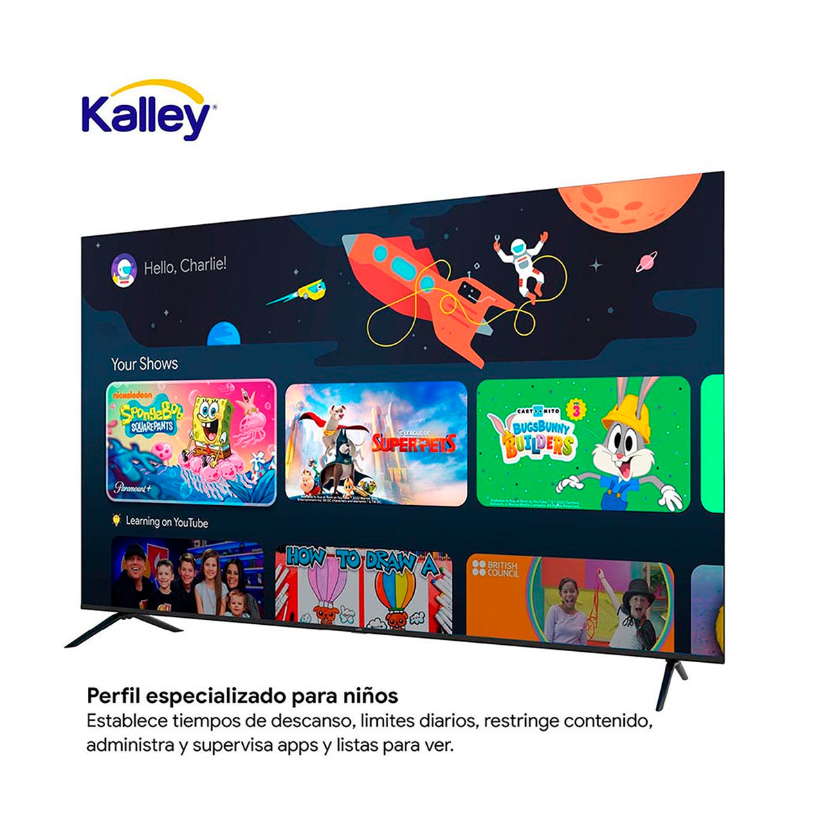 Televisor Kalley Google TV QLED Negro 4K UHD 2160P 166.7x102.6cm de 75" Pulgadas Smart con Wifi y Bluetooth