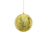 Bola Navideña X 2 Unidades Ondas Dorado 12x12cm con Acabado Brillante Reutilizable