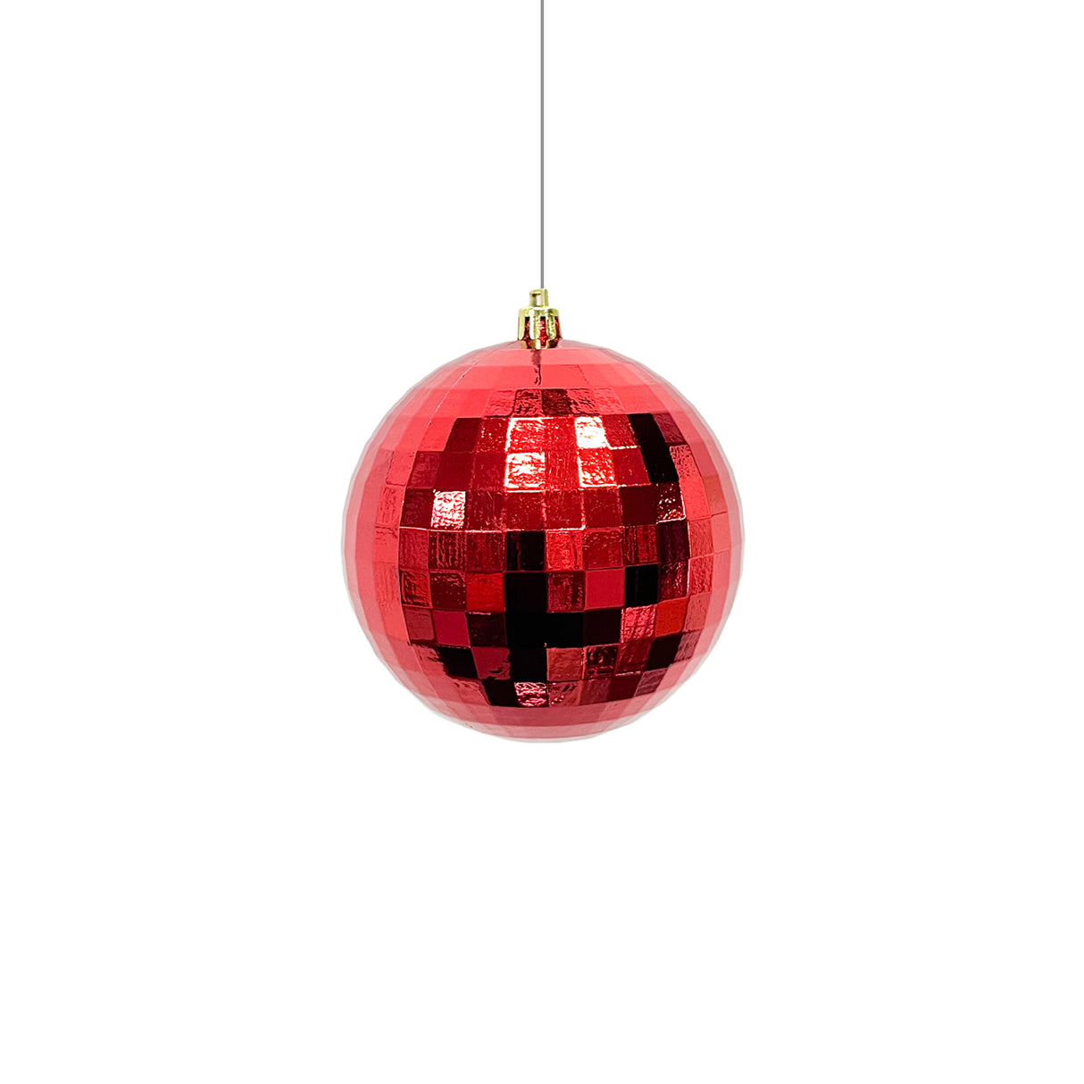 Bola Navideña X 6 Unidades Efecto Espejo Rojo 10x10cm con Acabado Brillante Reutilizable