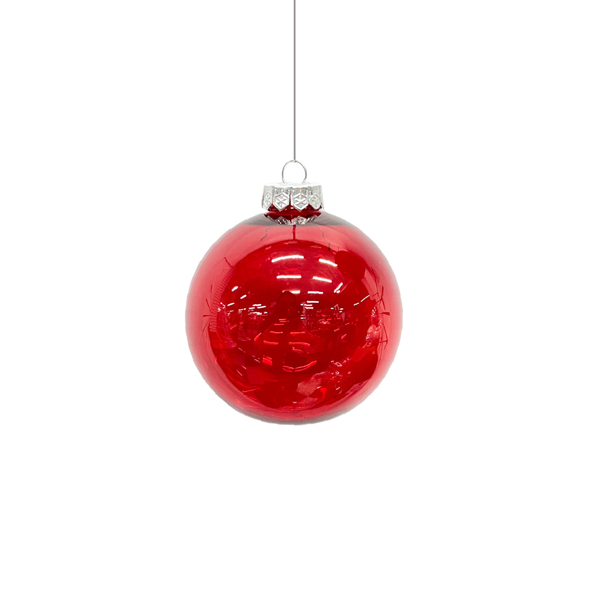 Bola Navideña X 6 Unidades Transparente Pet Rojo 10x10cm con Acabado Brillante Reutilizable