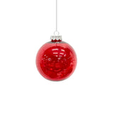 Bola Navideña X 6 Unidades Transparente Pet Rojo 10x10cm con Acabado Brillante Reutilizable