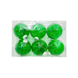 Bola Navideña X 6 Unidades Transparente Pet Verde 10x10cm con Acabado Brillante Reutilizable