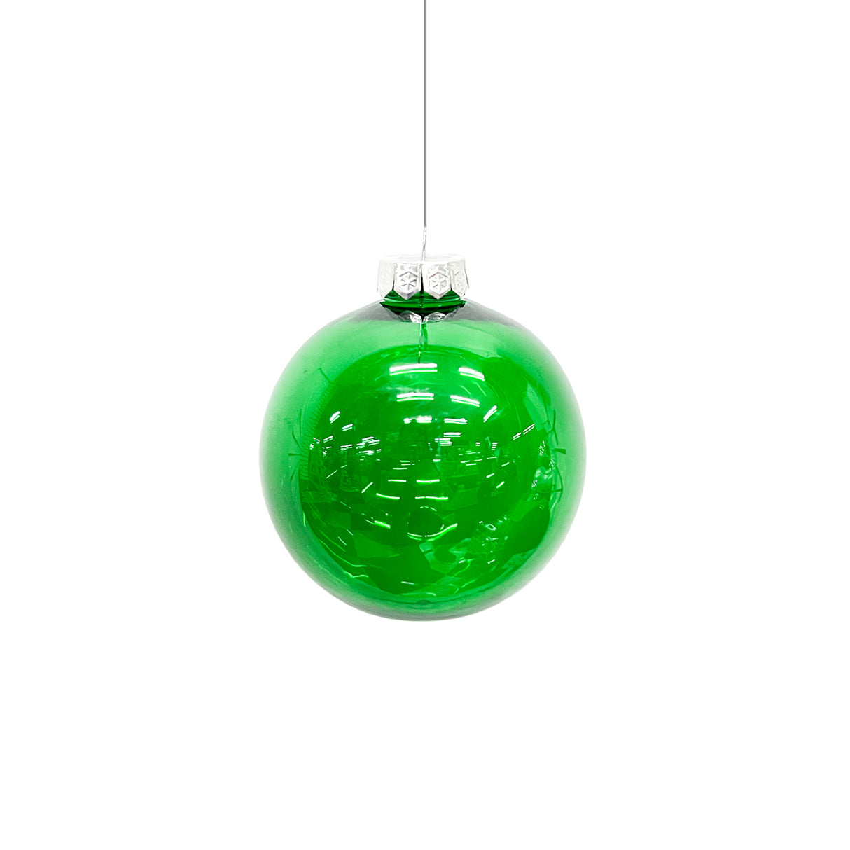 Bola Navideña X 6 Unidades Transparente Pet Verde 10x10cm con Acabado Brillante Reutilizable