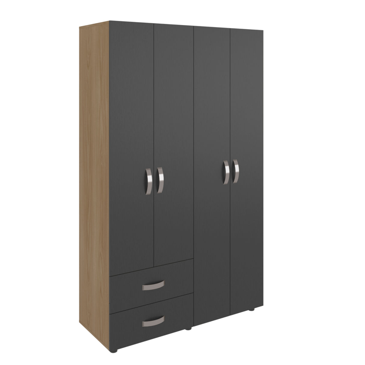 Closet Ankora Fresno Europeo y Wengue 120x200cm con Cuatro Puertas y Dos Cajones