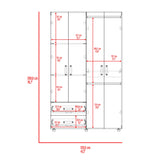 Closet Ankora Fresno Europeo y Wengue 120x200cm con Cuatro Puertas y Dos Cajones