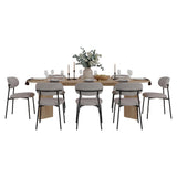 Mesa de Comedor Ted Fresno Europeo 241x74.6cm de Ocho Puestos sin Sillas y con Patas