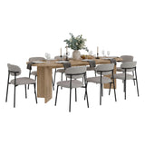 Mesa de Comedor Ted Fresno Europeo 241x74.6cm de Ocho Puestos sin Sillas y con Patas