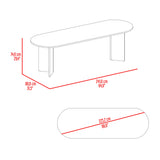 Mesa de Comedor Ted Fresno Europeo 241x74.6cm de Ocho Puestos sin Sillas y con Patas