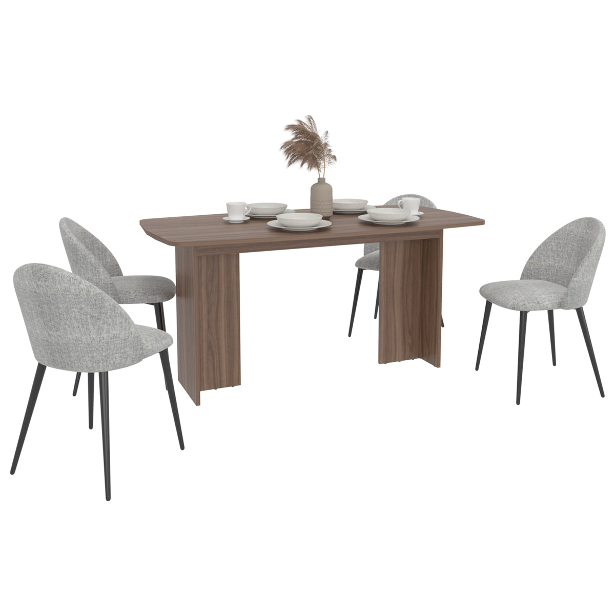 Mesa de Comedor Bangkok Avellana 156x75.6cm de Cuatro Puestos sin Sillas y con Patas