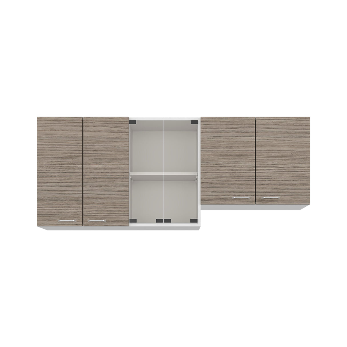 Mueble Superior de Cocina Lumina Blanco Positano 150x60cm con Seis Puertas y con Locero