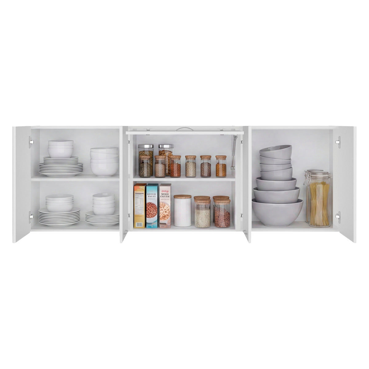 Mueble Superior de Cocina Oceana Blanco 180x60cm con Cinco Puertas