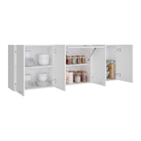 Mueble Superior de Cocina Oceana Blanco 180x60cm con Cinco Puertas