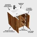 Kit Mueble con Lavamanos Siena Gracia Sikuani y Blanco 46.8x42.4cm Individual con Un Cajón