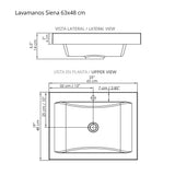 Kit Mueble con Lavamanos Siena Gracia Sikuani y Blanco 62.4x47.6cm Individual con Un Cajón
