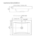 Kit Mueble con Lavamanos Siena Soder Mali y Blanco 61.8x47.4cm Individual con Dos Cajones
