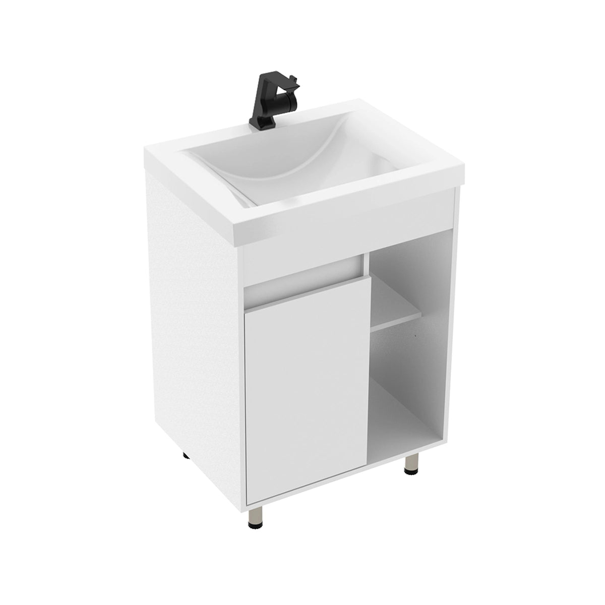 Kit Mueble con Lavamanos Siena Blanco 61.8x47.4cm Individual con Dos Cajones