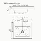 Kit Mueble con Lavamanos Oslo Mitte Tambo y Blanco 46.8x42.4cm Individual