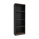 Estante Home E1 Wengue y Milan 62.8x180.6cm Rectangular con Cuatro Compartimientos y con Tres Entrepaños