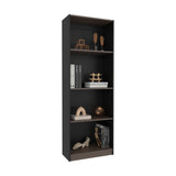 Estante Home E1 Wengue y Milan 62.8x180.6cm Rectangular con Cuatro Compartimientos y con Tres Entrepaños