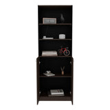 Estante Home E4 Wengue y Milan 62.8x180.6cm Rectangular con Tres Compartimientos y con Tres Entrepaños