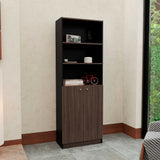 Estante Home E4 Wengue y Milan 62.8x180.6cm Rectangular con Tres Compartimientos y con Tres Entrepaños