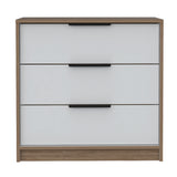 Cómoda Kaia Miel y Blanco 70x68.7cm de Tres Hileras con Tres Cajones