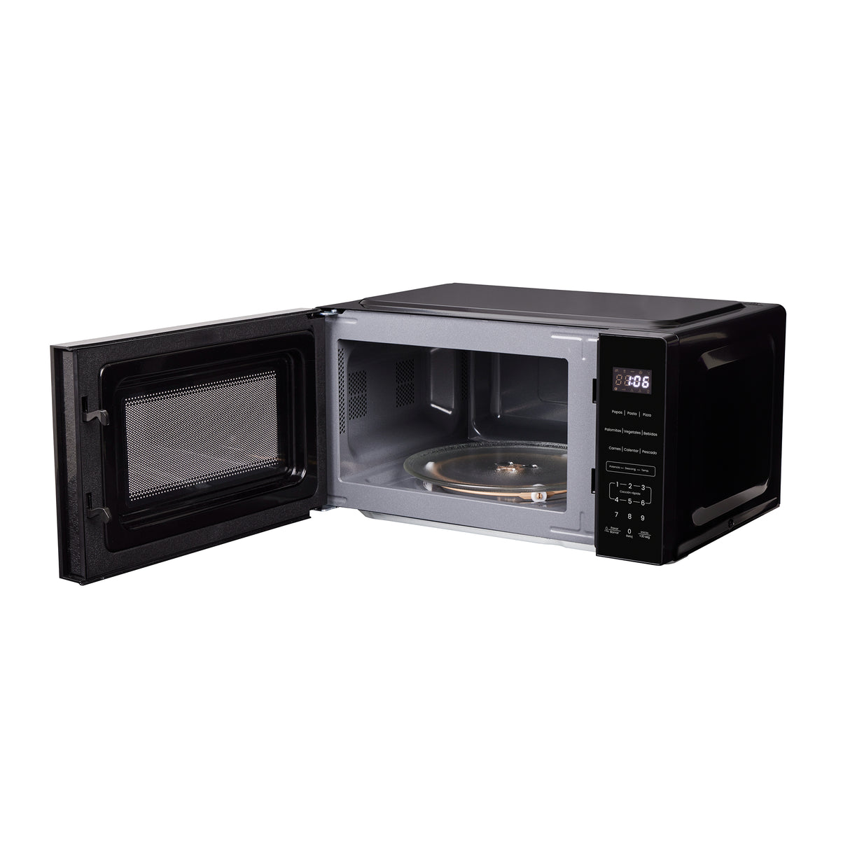Horno Microondas Haceb de Manija Negro 44x24cm de 20 Litros 120 Voltios con Ocho Funciones Preconfiguradas