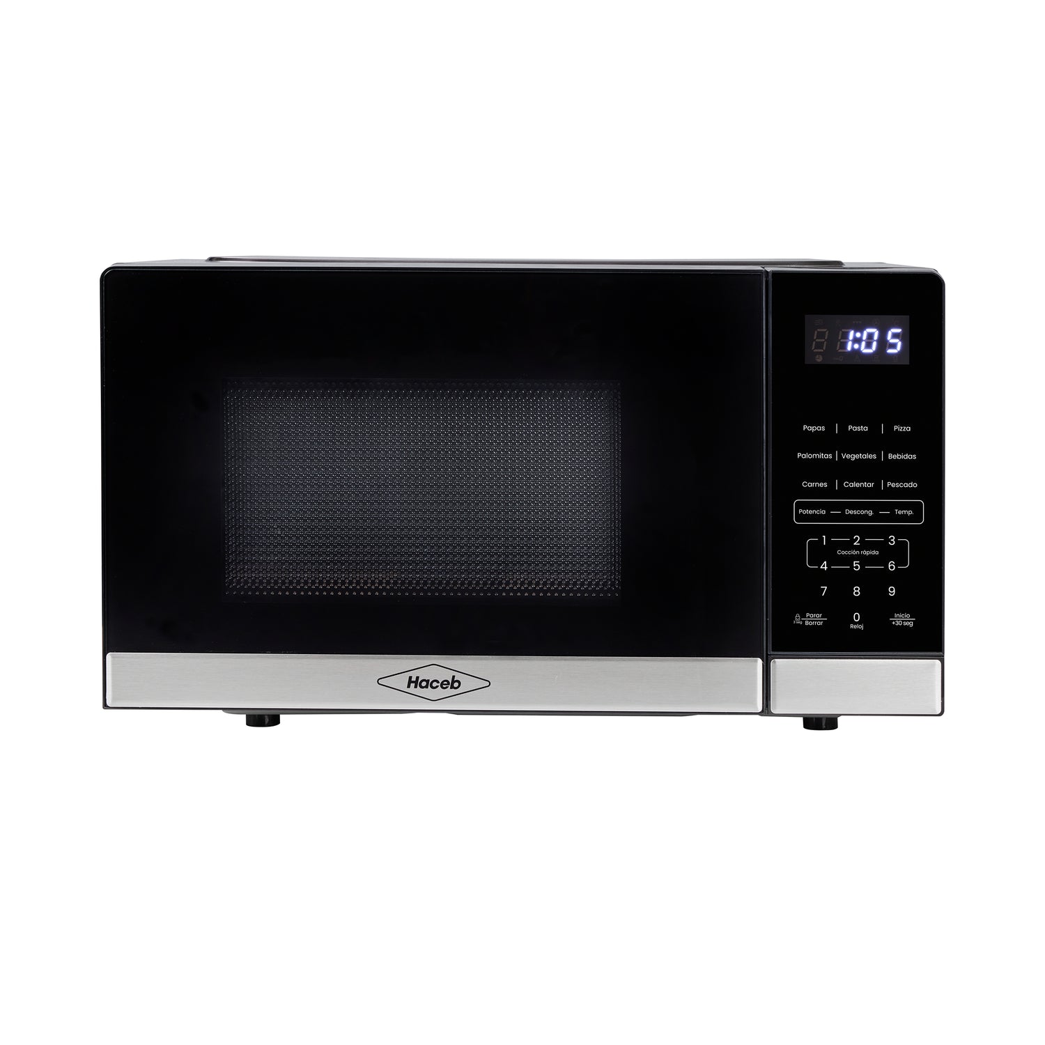 Horno Microondas Haceb Tipo Push Negro 46x26cm de 20 Litros 120 Voltios con Ocho Funciones Preconfiguradas