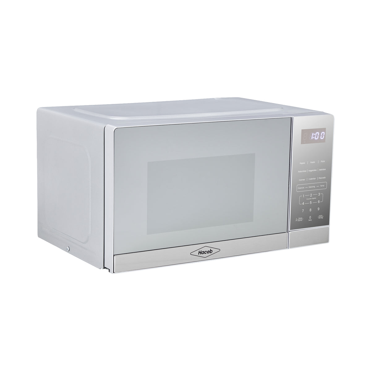Horno Microondas Haceb Tipo Push Inox 46x26cm de 20 Litros 120 Voltios con Ocho Funciones Preconfiguradas