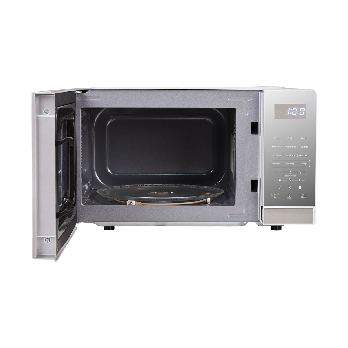 Horno Microondas Haceb Tipo Push Inox 46x26cm de 20 Litros 120 Voltios con Ocho Funciones Preconfiguradas