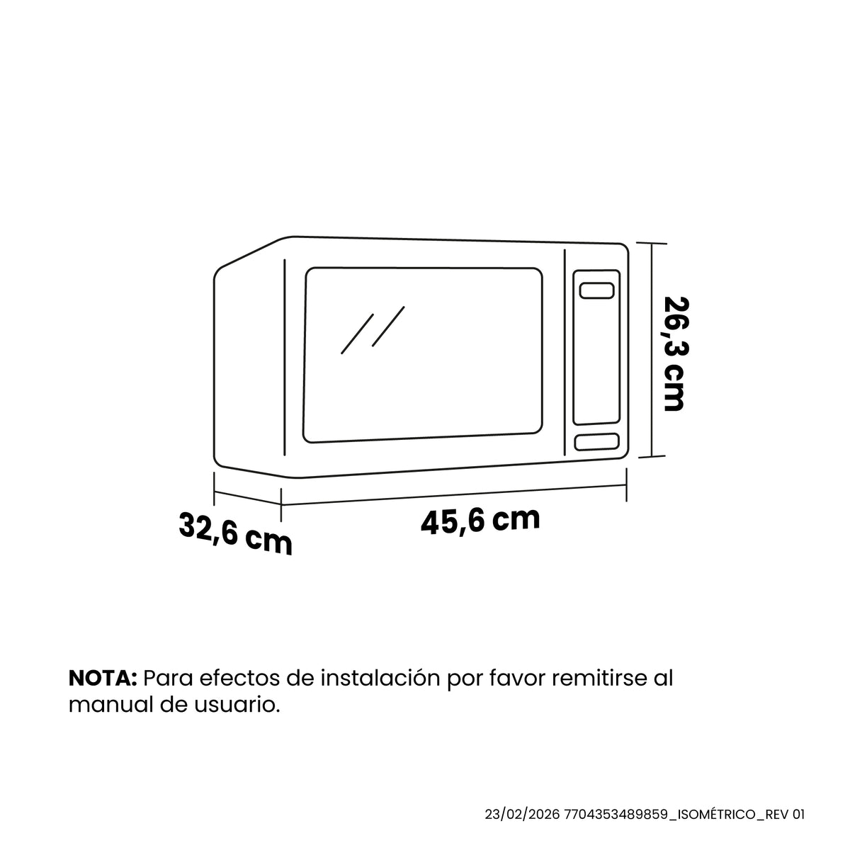 Horno Microondas Haceb Tipo Push Inox 46x26cm de 20 Litros 120 Voltios con Ocho Funciones Preconfiguradas
