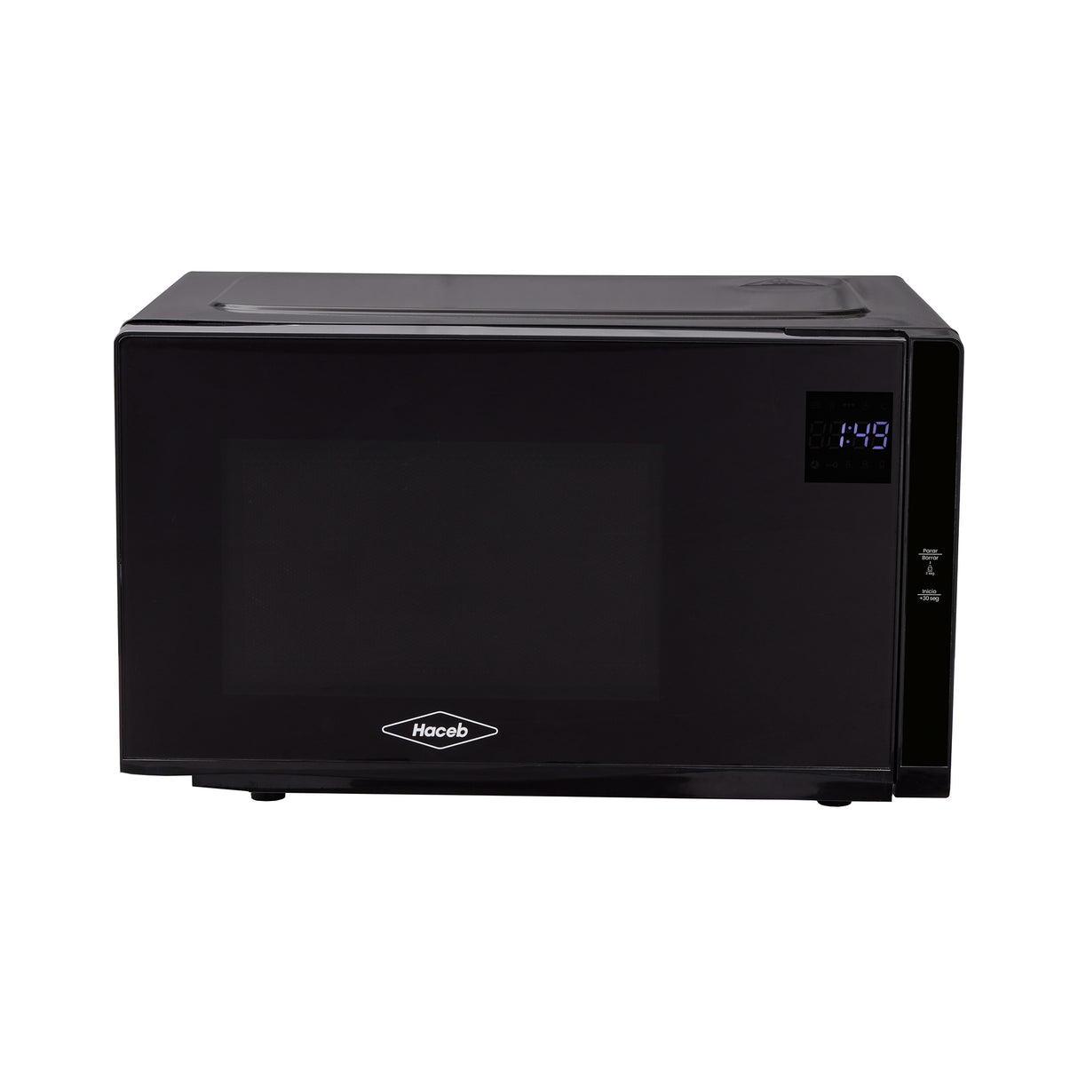 Horno Microondas Haceb Negro 48x29cm de 25 Litros 120 Voltios con Ocho Funciones Preconfiguradas y con Grill