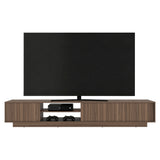 Rack de TV Maldivas Avellana y Wengue 230x40cm para TV Hasta 85" Pulgadas con Dos Compartimientos