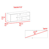 Rack de TV Noah Fresno Europeo y Capri 120x44cm para TV Hasta 50" Pulgadas con Tres Compartimientos y con Ranura para Cables