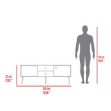 Rack de TV Funes Wengue 150x55cm para TV Hasta 65" Pulgadas con Dos Compartimientos y con Ranura para Cables