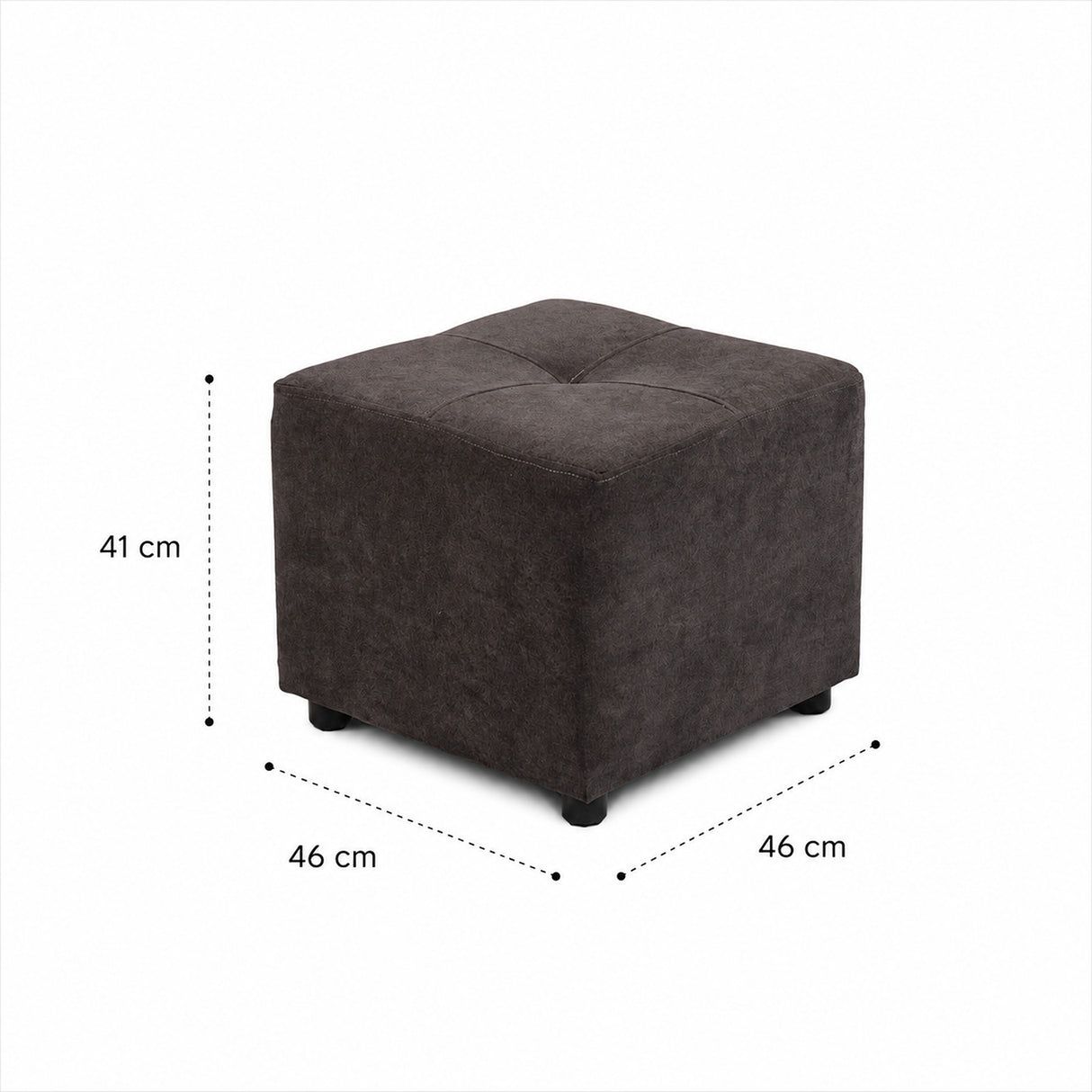 Puff Valencia Gris 46x41cm de Un Puesto Antifluido sin Apoya Brazos